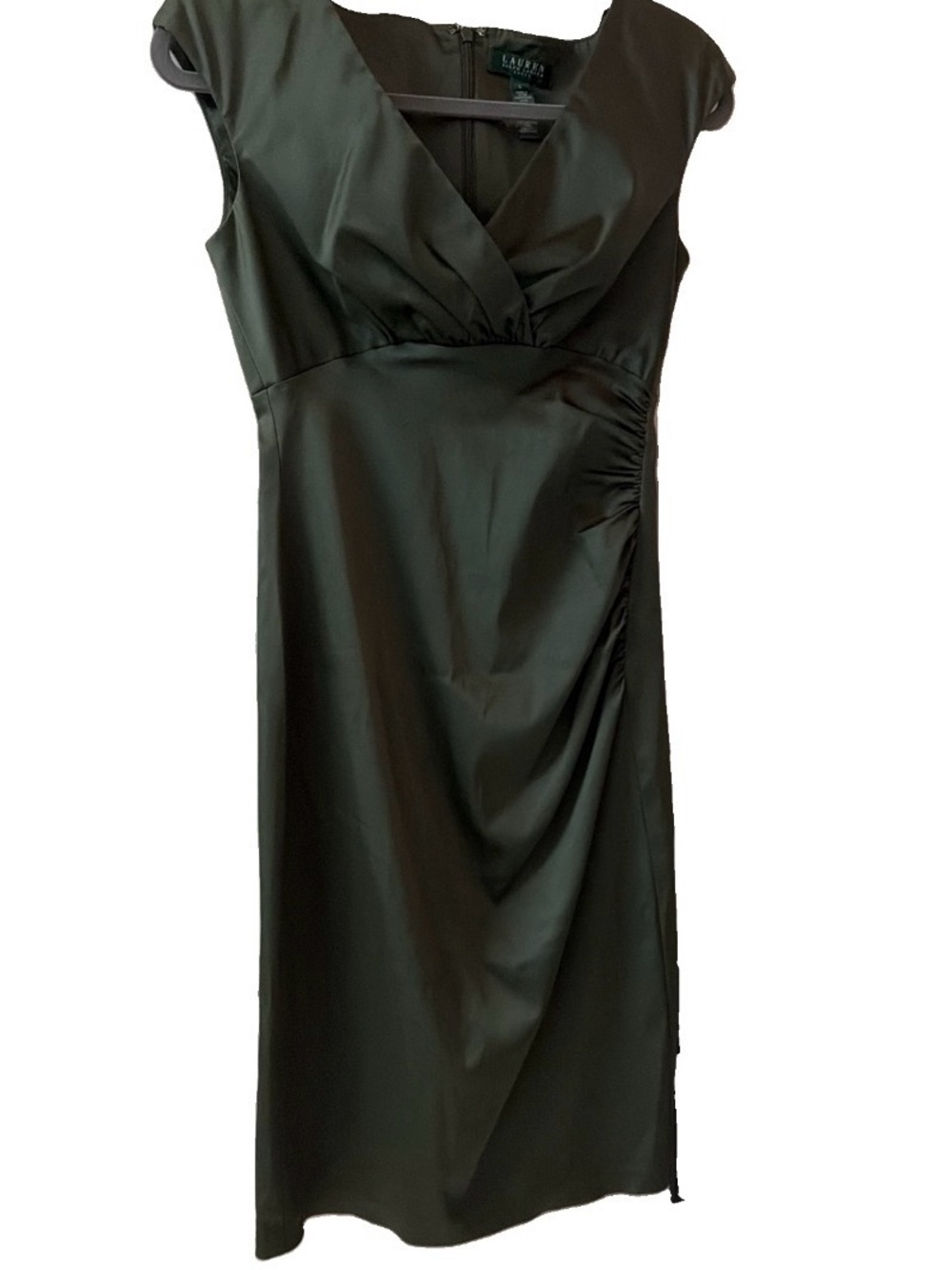 Lauren Ralph Lauren Olive Green Cap-Sleeve Wrap Dress size 4